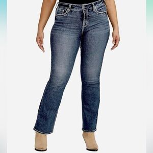 SILVER JEANS Women’s SUKI Stretch Bootcut Mid Rise Denim Jeans Plus Size 20w Nwt